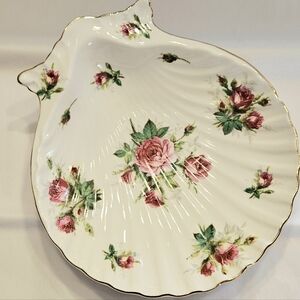Gorgeous, Shell-Shaped, Vintage Candy Dish "Grandmother's Rose" by Hammersley